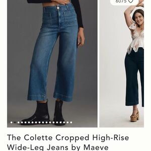 Anthropologie Maeve Colette The Cropped high rise wide leg jeans size 29